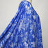 EXCLUSIVE 90% Linen 10% Silk –Toile de Jouy ~ 'Safari' Bright Blue REVERSE